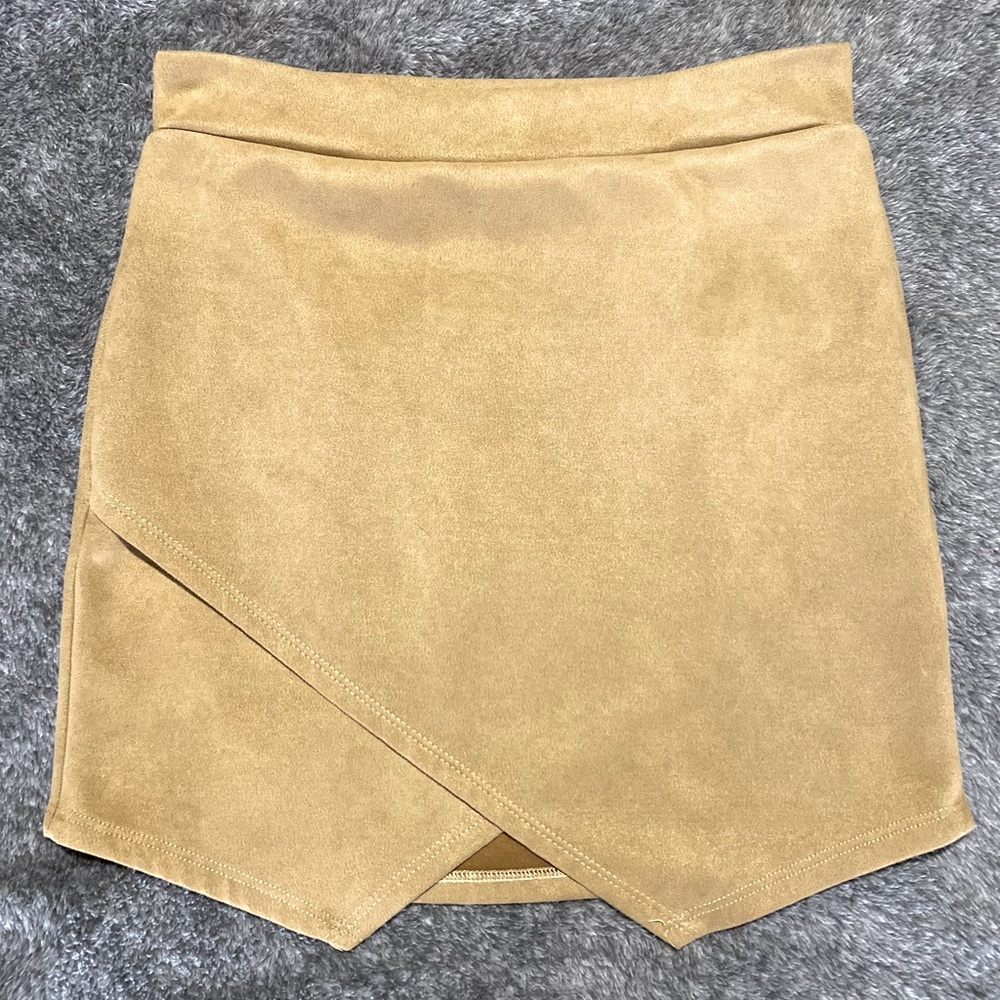 Suede mini skirt